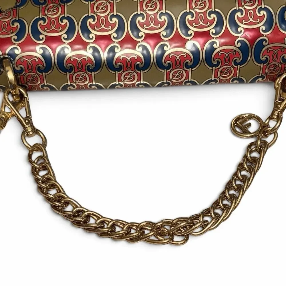 Fendi Kan I Medium FF Logo Print Flap Shoulder Bag Gold Chain Crossbody Khaki